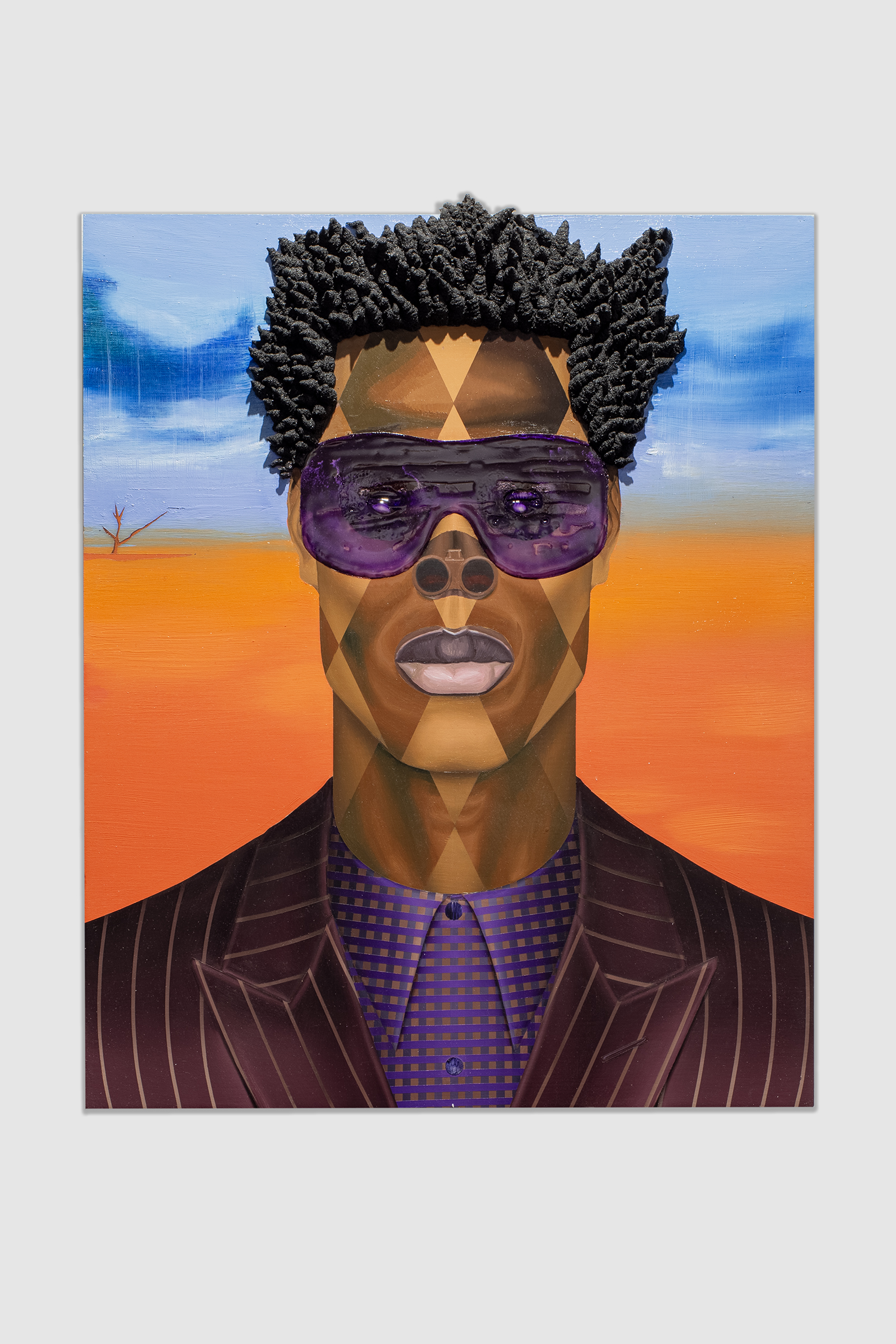 Jeff Sonhouse Fare Beater 2024 Acrylic Gel And Oil On Canvas 55 X 50 Cm Sonh154