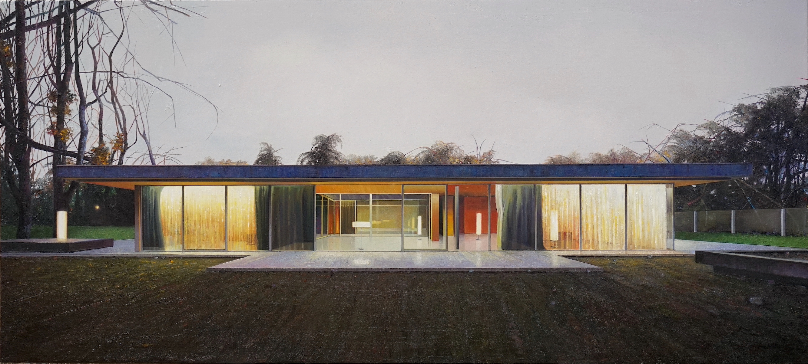 Jens Hausmann Kanzler Bungalow 2023 L Auf Leinwand 95x210cm