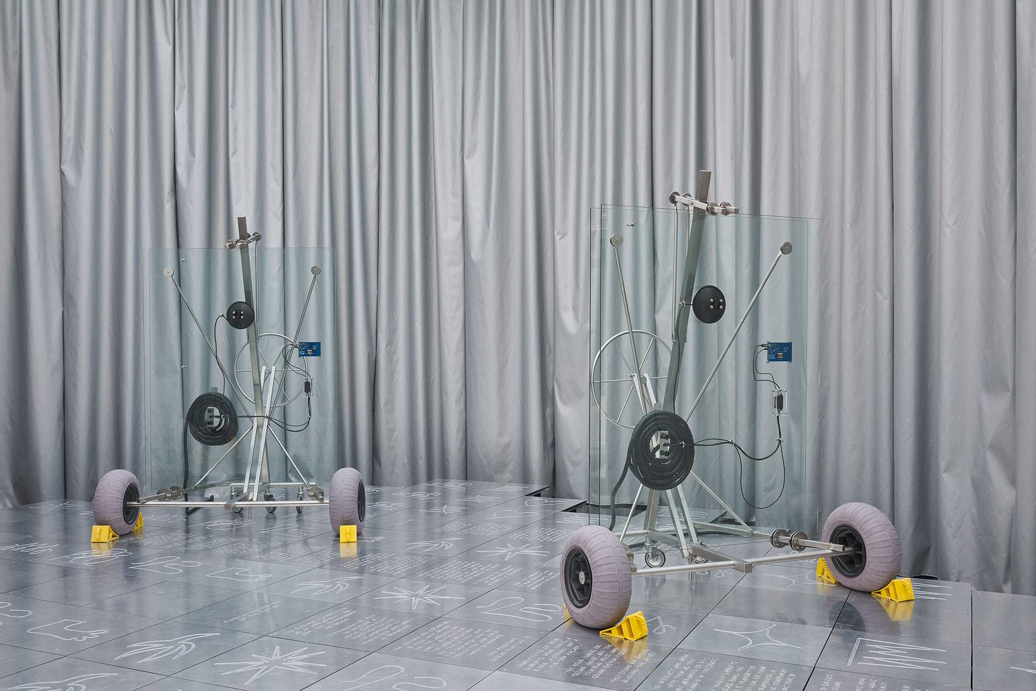 Exhibition view Andrea Mancini & Every Island: A Comparative Dialogue Act, 26.09.2025 — 01.02.2026, Mudam Luxembourg – Musée d’Art Moderne Grand-Duc Jean. Photo : Mareike Tocha © Mudam Luxembourg