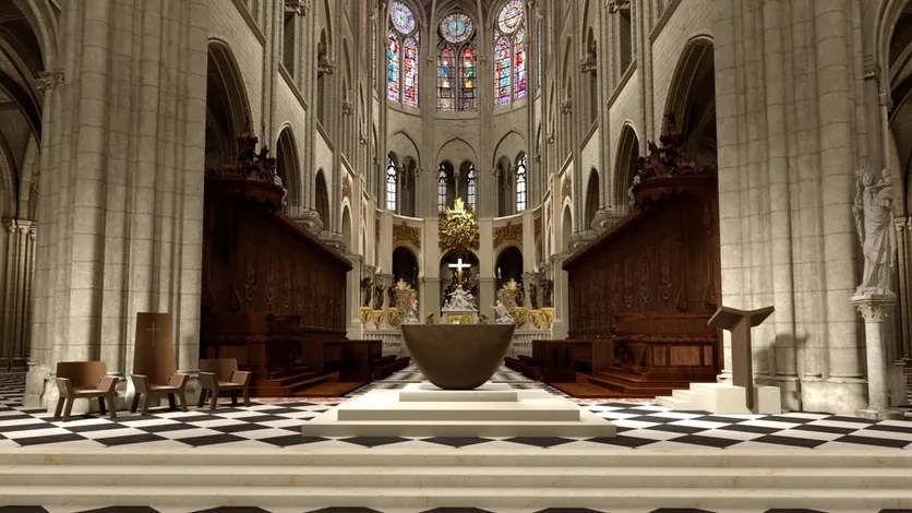 Mise situation partie futur mobilier liturgique Notre Dame Paris lautel lambon cathedre 0 2
