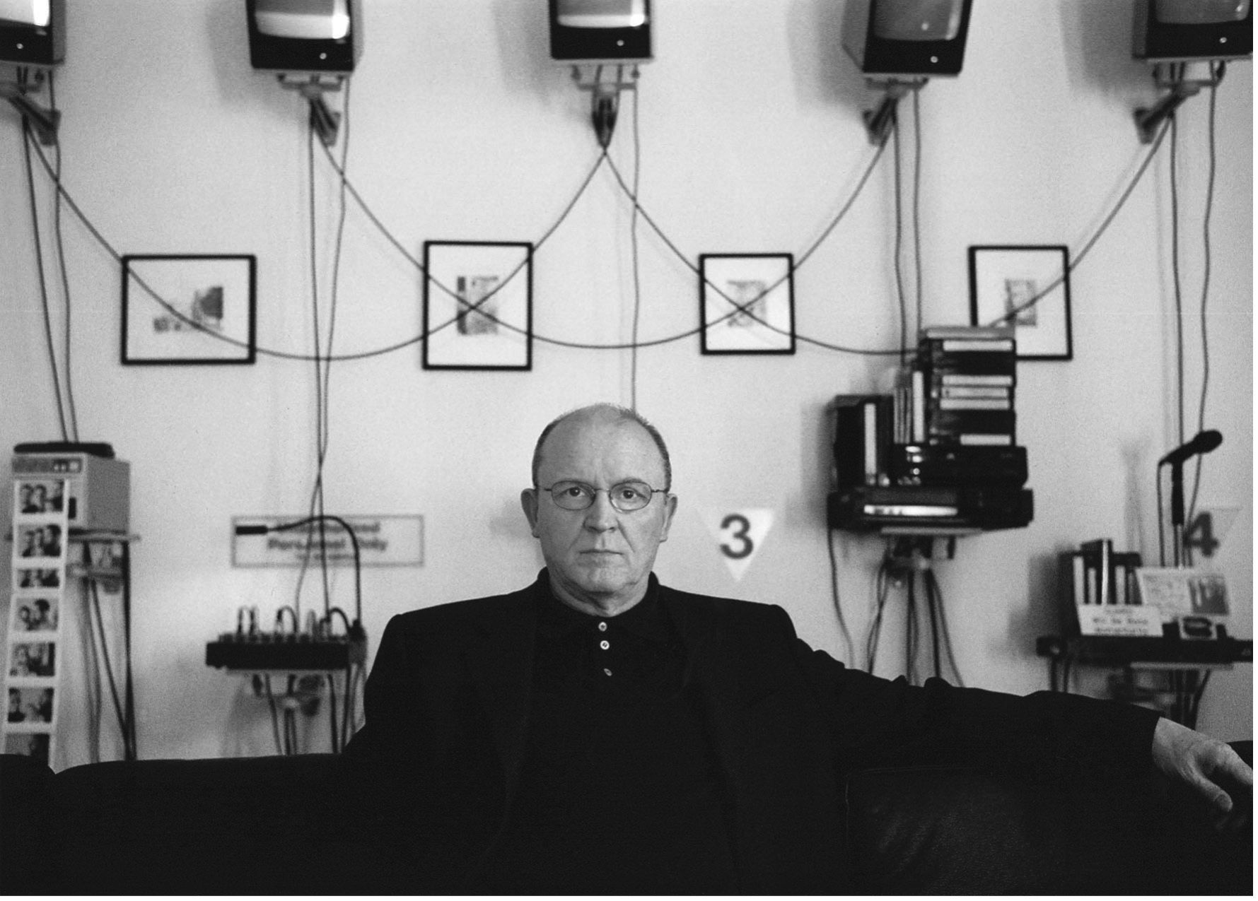 Portrait Wilhelm Schurmann With Julia Scher Installation 2014